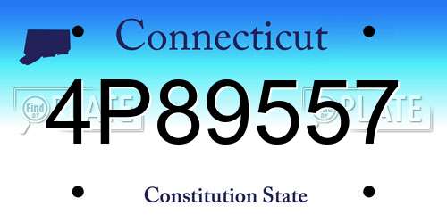 4P89557 Connecticut License Plate