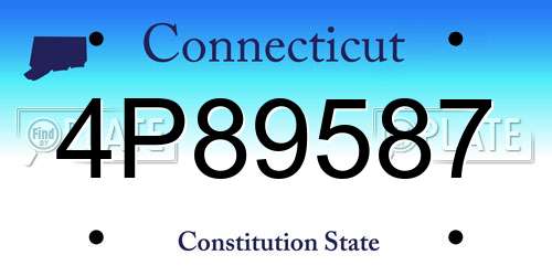 4P89587 Connecticut License Plate