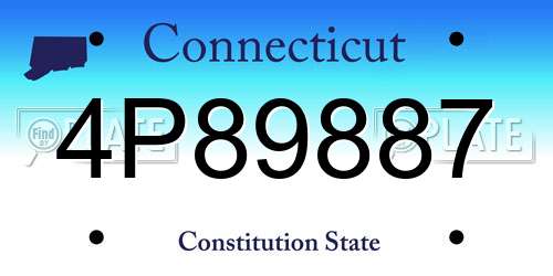 4P89887 Connecticut License Plate
