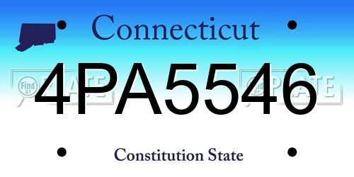 4PA5546 Connecticut License Plate