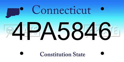 4PA5846 Connecticut License Plate