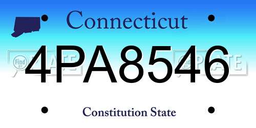 4PA8546 Connecticut License Plate