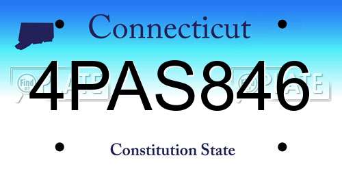 4PAS846 Connecticut License Plate
