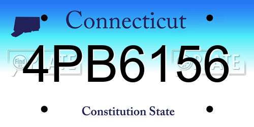 4PB6156 Connecticut License Plate