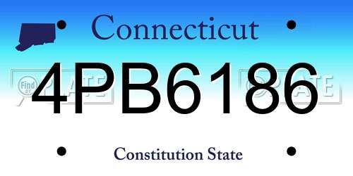 4PB6186 Connecticut License Plate