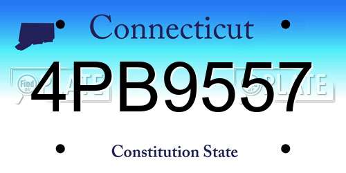 4PB9557 Connecticut License Plate