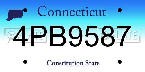 4PB9587 Connecticut License Plate