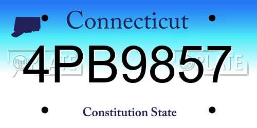4PB9857 Connecticut License Plate