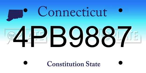 4PB9887 Connecticut License Plate