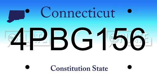 4PBG156 Connecticut License Plate