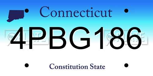 4PBG186 Connecticut License Plate