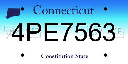 4PE7563 Connecticut License Plate