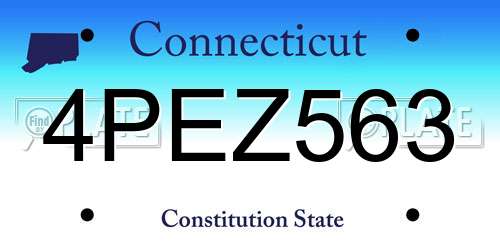 4PEZ563 Connecticut License Plate