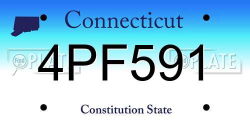 4PF591 Connecticut License Plate