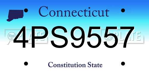 4PS9557 Connecticut License Plate
