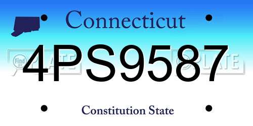 4PS9587 Connecticut License Plate