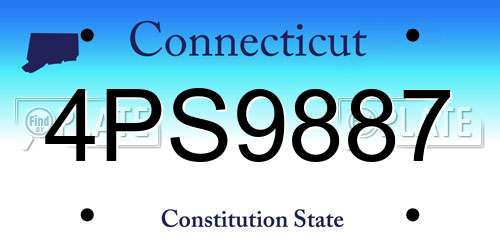 4PS9887 Connecticut License Plate