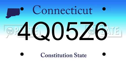 4Q05Z6 Connecticut License Plate