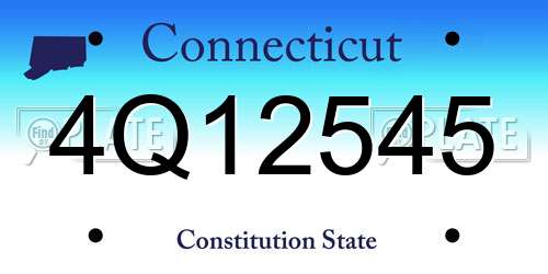 4Q12545 Connecticut License Plate