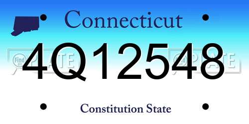 4Q12548 Connecticut License Plate