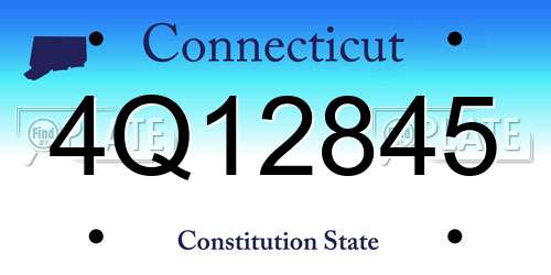 4Q12845 Connecticut License Plate