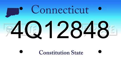 4Q12848 Connecticut License Plate