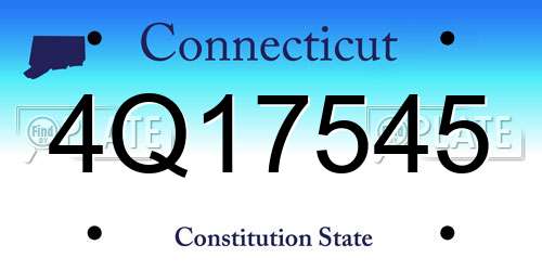 4Q17545 Connecticut License Plate