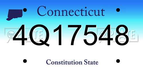 4Q17548 Connecticut License Plate