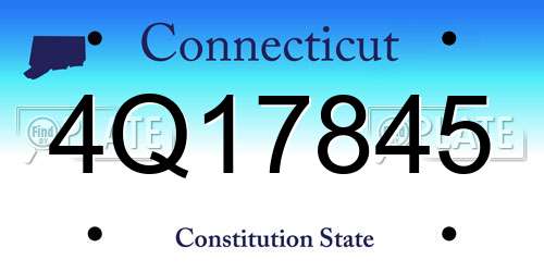 4Q17845 Connecticut License Plate