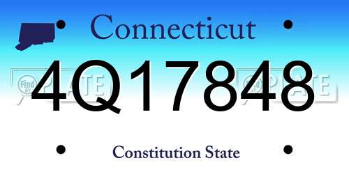 4Q17848 Connecticut License Plate