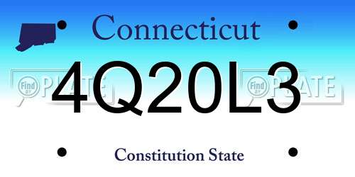 4Q20L3 Connecticut License Plate