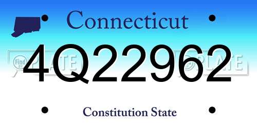 4Q22962 Connecticut License Plate