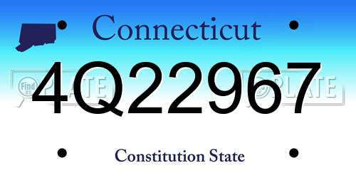 4Q22967 Connecticut License Plate