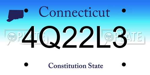 4Q22L3 Connecticut License Plate