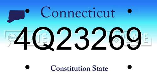 4Q23269 Connecticut License Plate