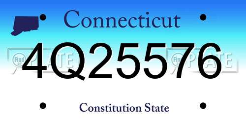 4Q25576 Connecticut License Plate