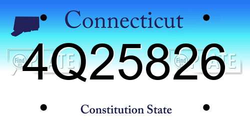 4Q25826 Connecticut License Plate