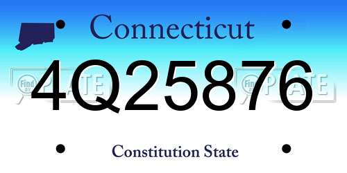 4Q25876 Connecticut License Plate