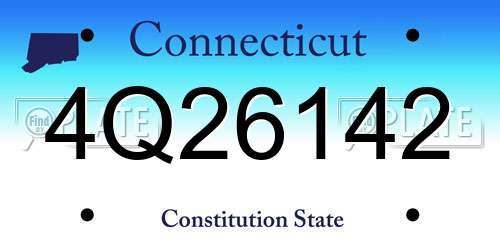 4Q26142 Connecticut License Plate