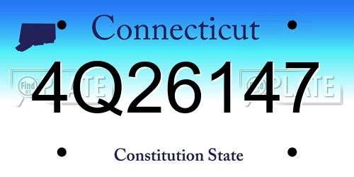 4Q26147 Connecticut License Plate