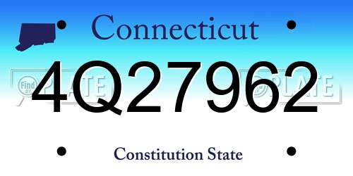 4Q27962 Connecticut License Plate