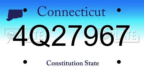 4Q27967 Connecticut License Plate