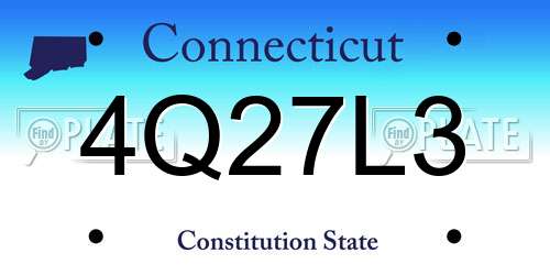 4Q27L3 Connecticut License Plate