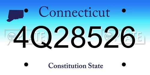4Q28526 Connecticut License Plate