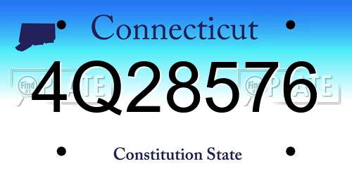 4Q28576 Connecticut License Plate