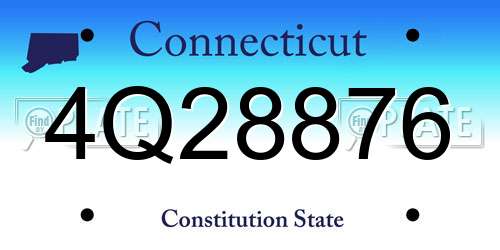 4Q28876 Connecticut License Plate