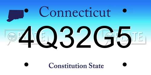 4Q32G5 Connecticut License Plate