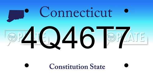 4Q46T7 Connecticut License Plate