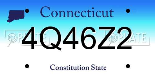 4Q46Z2 Connecticut License Plate