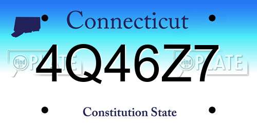 4Q46Z7 Connecticut License Plate